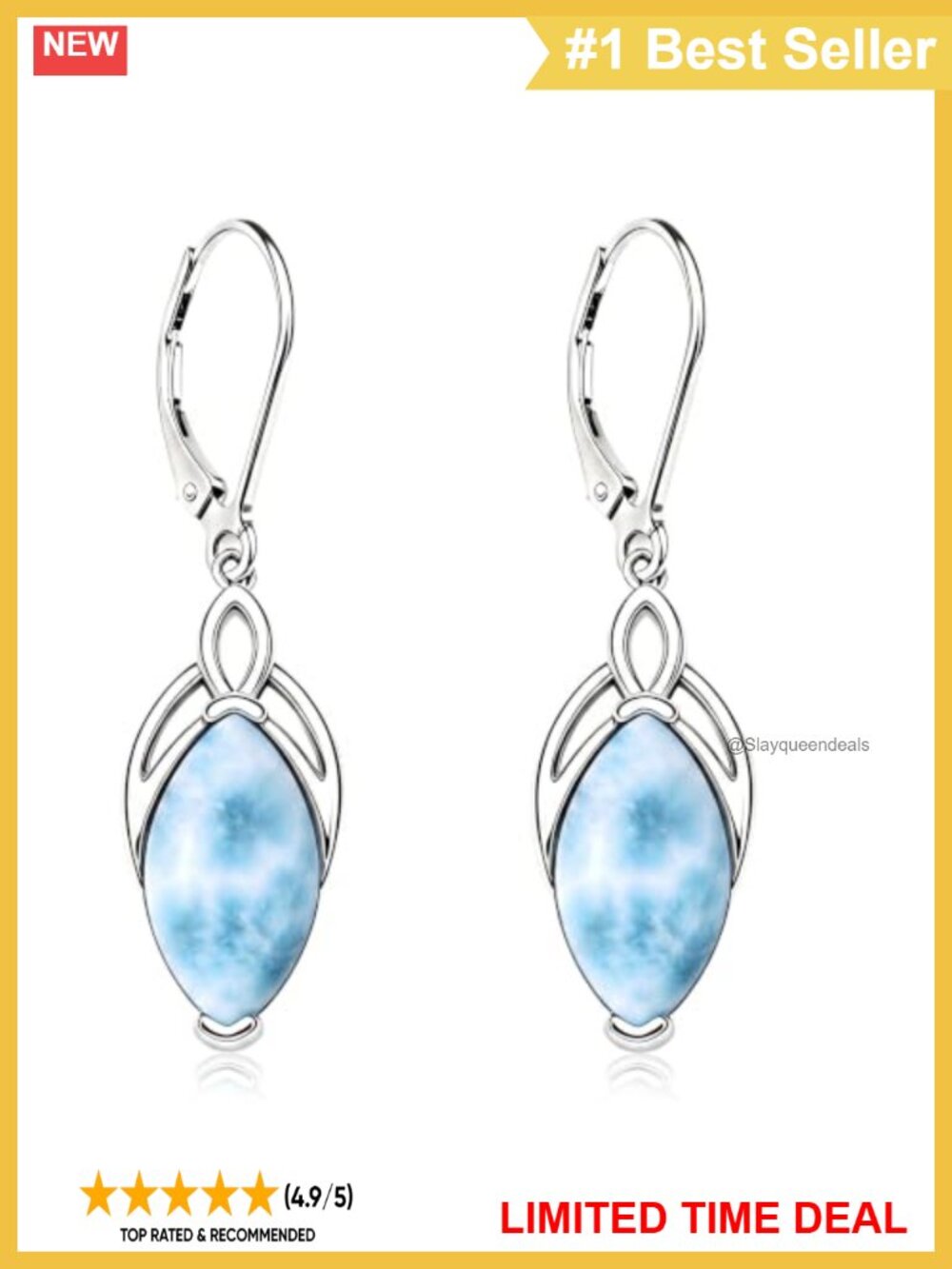 Sterling Silver Celtic Dangle Earrings with Stone Leverback